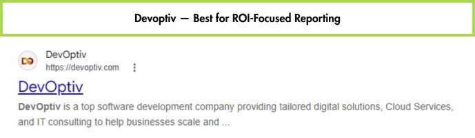 Devoptiv website homepage, ROI-focused SEO agency with tiered pricing