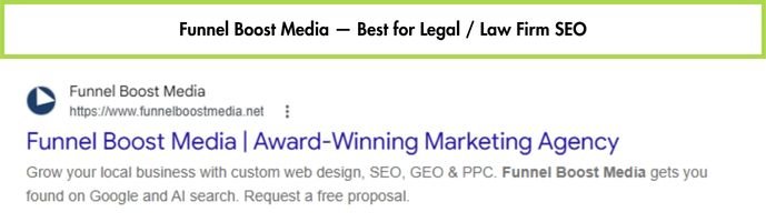 Funnel Boost Media website homepage, law firm SEO and lead generation agency
