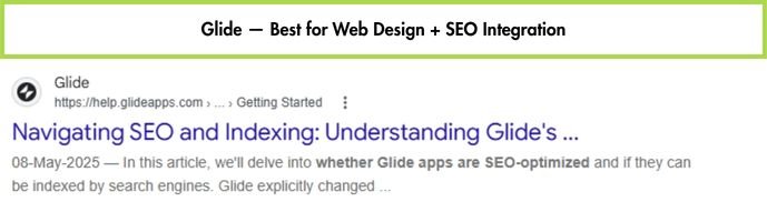 Glide website homepage, web design and SEO agency