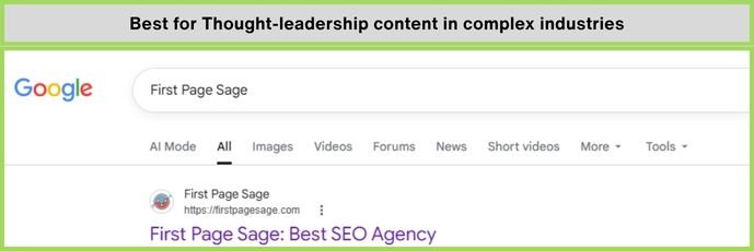 First Page Sage - Thought-leadership content in complex industries